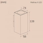 Llitt Mathias II Vegg-LED IP65 3000K 6W 520lm hvit