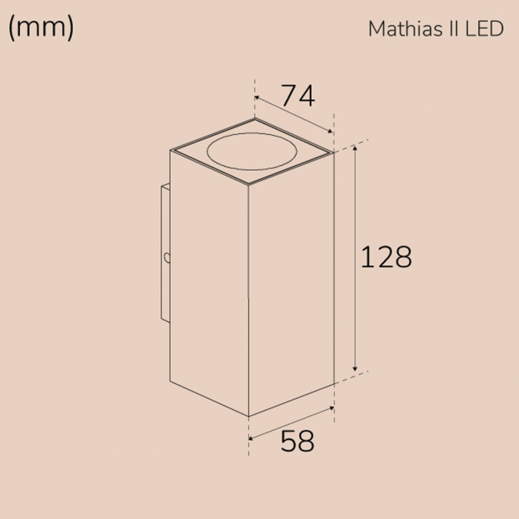Llitt Mathias II Vegg-LED IP65 3000K 6W 520lm Corten Llitt Mathias II Vegg-LED IP65 3000K 6W 520lm Corten