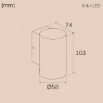 Llitt Erik I Vegg-LED IP65 3000K 2W 293lm Hvit Llitt Erik I Vegg-LED IP65 3000K 2W 293lm Hvit