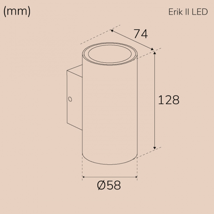 Llitt Erik II Vegg-LED IP65 3000K 6W 494lm Corten Llitt Erik II Vegg-LED IP65 3000K 6W 494lm Corten