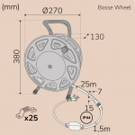 Llitt Bosse Work Wheel Ledstrip arbeidslys 25m IP65 4000K 200W 20000lm