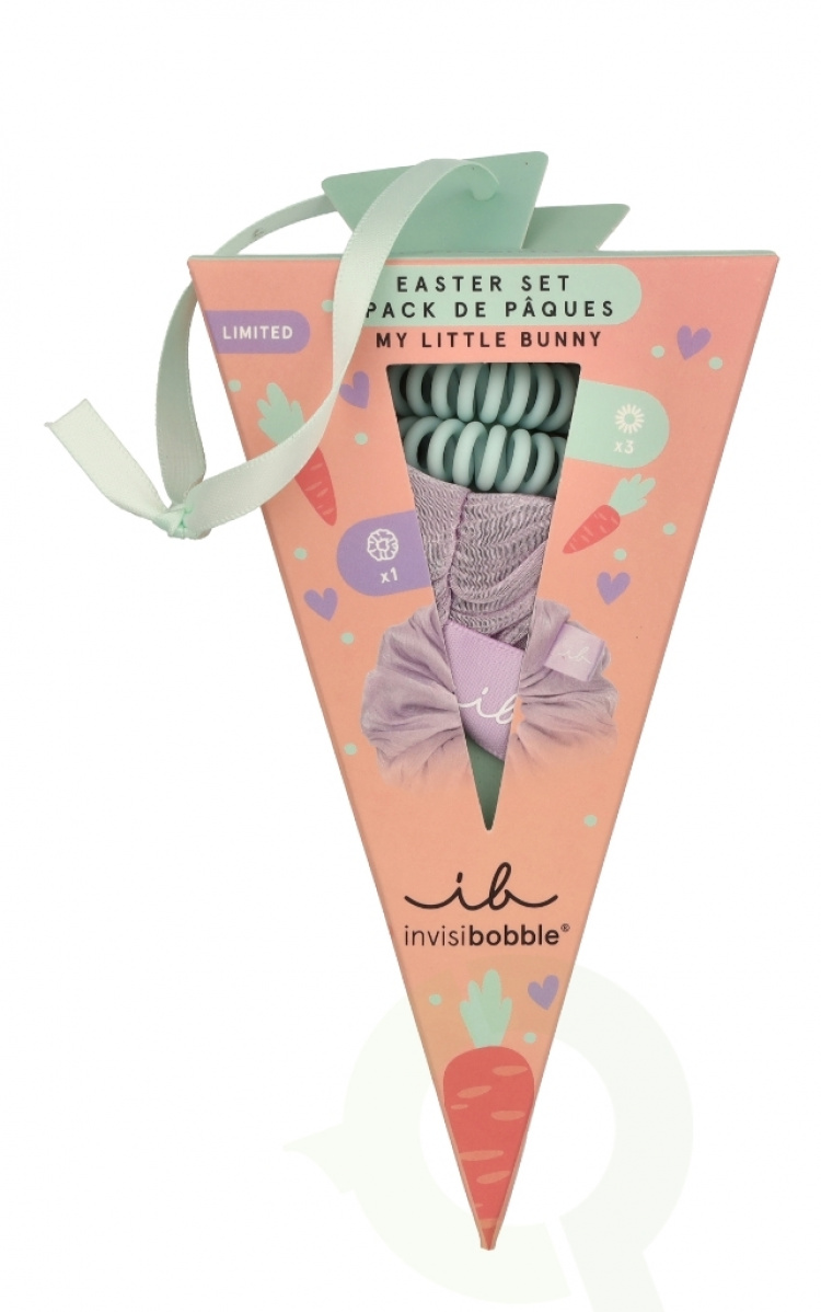 Invisibobble My Little Bunny Påskesett 4 deler 1 Sprunchie/3 Hårringer