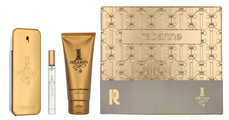Paco Rabanne 1 Million Giftset 210 ml Edt Spray 100ml/Shower Gel 100ml/Travel Spray 10ml