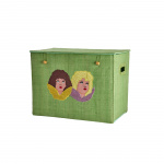 RICE Raffia oppbevaringsboks med engler - Soft Army Green - Large
