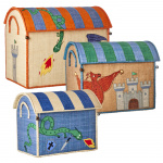 RICE Raffia lekekurver med dragetema - sett med 3 stk