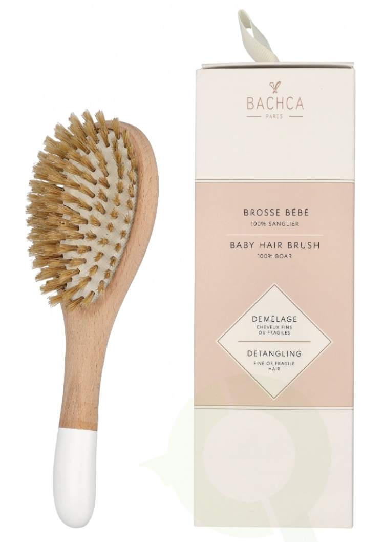 Bachca Paris Baby Wooden Hair Brush 1 piece Boar Bristles