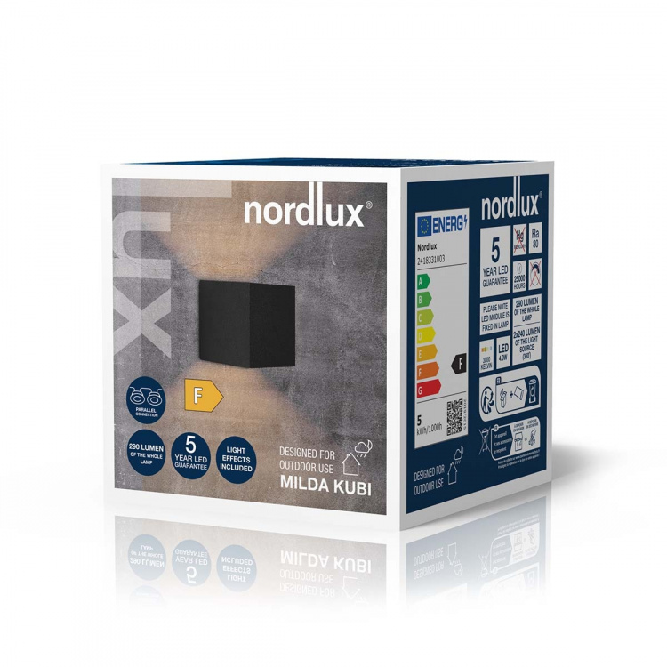 Nordlux Milda kubi Vegglampe Svart