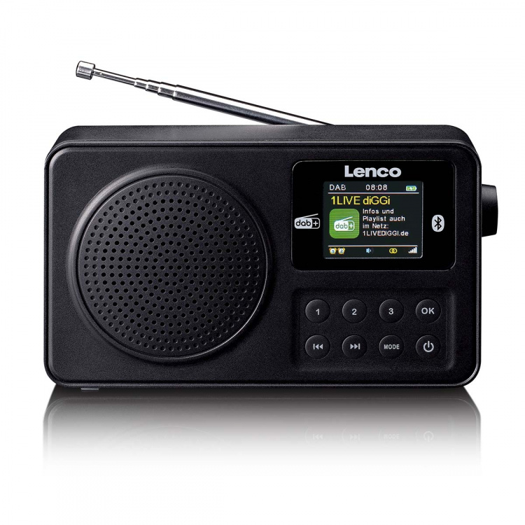Lenco Bærbar DAB+/FM-radio med Bluetooth® Svart