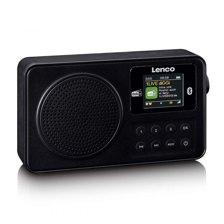 Lenco Bærbar DAB+/FM-radio med Bluetooth® Svart