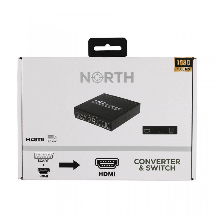 North SCART+HDMI til HDMI HD Konverter og Switch Svart
