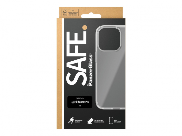 PanzerGlass SAFE. by PanzerGlass Shell to Apple iPhone 15 Pro, Transparent