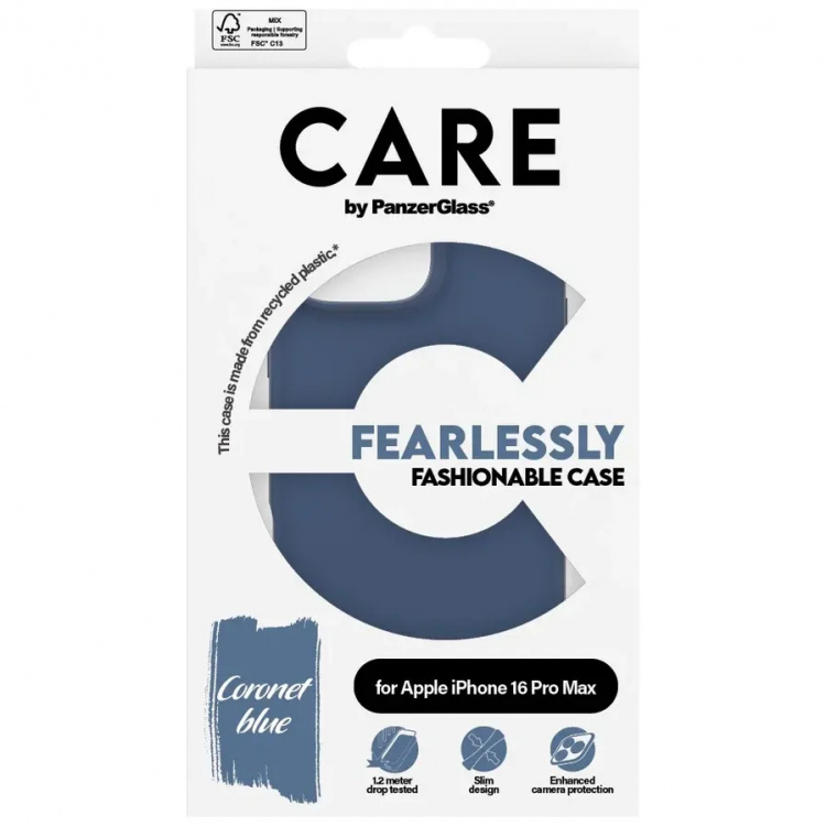 PanzerGlass CARE Fashionable Case for iPhone 16 Pro Max Blå PanzerGlass CARE Fashionable Case for iPhone 16 Pro Max Blå