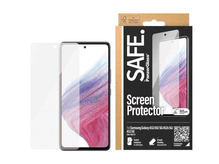 PanzerGlass SAFE. by PanzerGlass Screen Protector Samsung Galaxy A52, A52 5G, Black Transparent