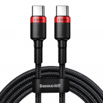 Baseus Cafule USB-C til USB-C kabel 100W 2m Röd/svart