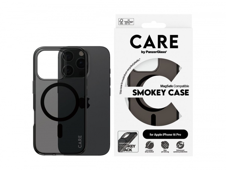 PanzerGlass CARE by PanzerGlass Urban Combat Protective Case Smoked Apple iPhone 16 Pro