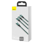 Baseus Rapid Series 3-in-1 USB-C til Lightning/Micro/USB-C 1.5m Grön
