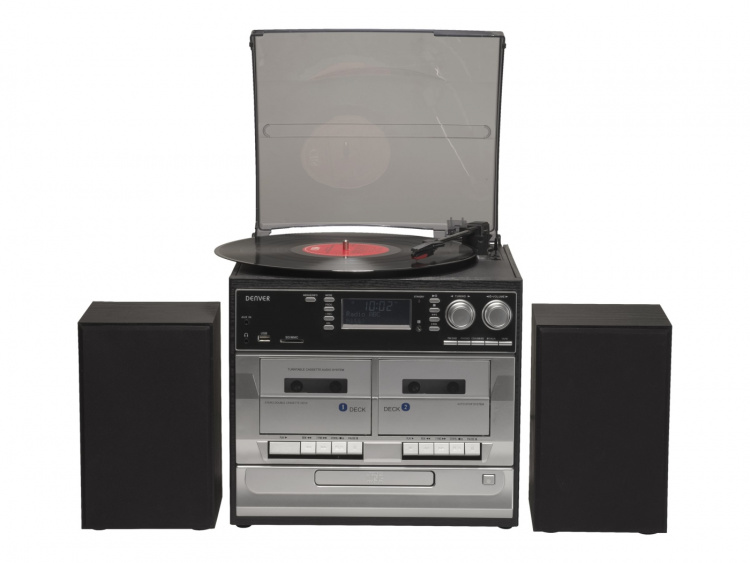 Denver MRD-166 DAB-radio CD / MP3-spelare Dubbelkassett Digital spelare Skivspelare Radio Digital inspelare 4Watt, Fyndvara