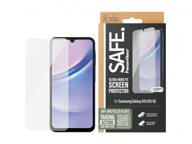 PanzerGlass SAFE. by PanzerGlass Screen Protector Samsung Galaxy A15, Transparent