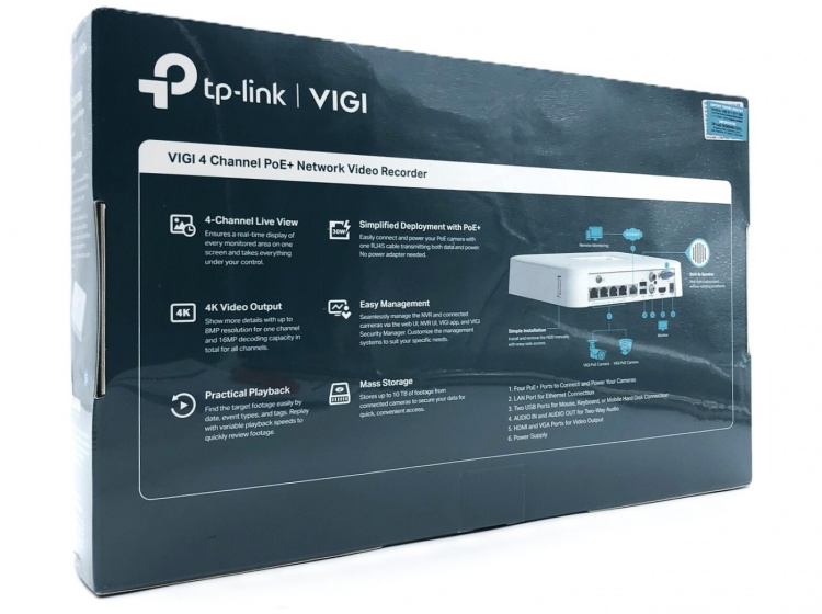 TP-LINK VIGI NVR1104H-4P V1 frittstående NVR