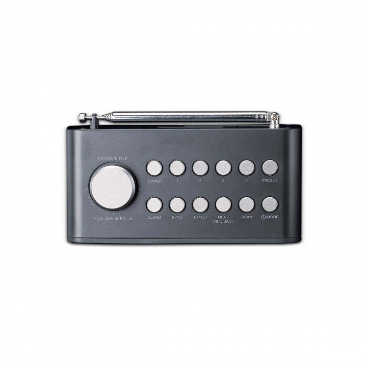 Lenco DAB+/FM-radiovekkerklokke med fargeskjerm, sleep timer og dobbel alarmfunksjon Svart