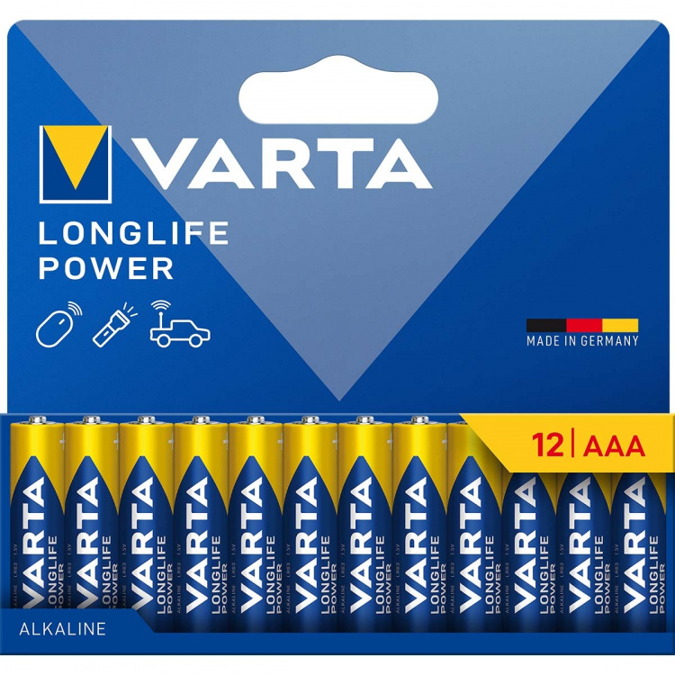 Varta Alkaline Batteri AAA 1.5 V High Energy 12-Pakke Varta Alkaline Batteri AAA 1.5 V High Energy 12-Pakke