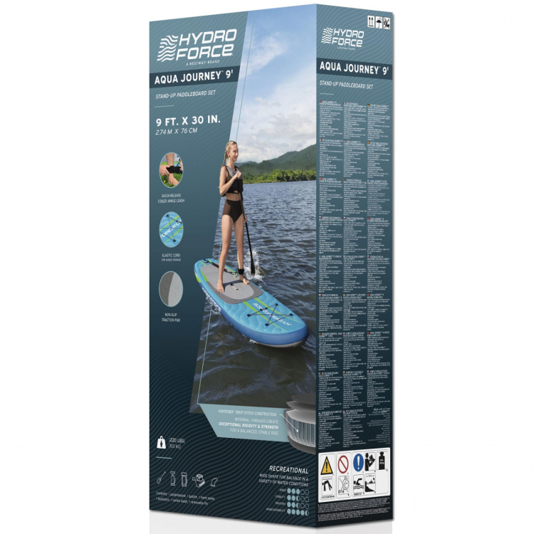 Bestway Aqua Journey Stand-Up Paddleboard-sett 2,74 m x 76 cm x 12 cm