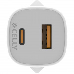 Celly USB-lader GaN 1 x USB-A + 1 x USB-C PD 25W