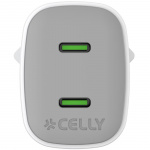 Celly USB-lader GaN 2 x USB-C PD 45W