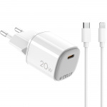 Celly USB-lader GaN 1 x USB-C PD 20W + Lightning-kabel Celly USB-lader GaN 1 x USB-C PD 20W + Lightning-kabel
