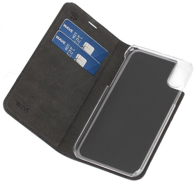 Wave BookCase beskyttelsesveske, iPhone X / Xs, mørkeblå Wave BookCase beskyttelsesveske, iPhone X / Xs, mørkeblå