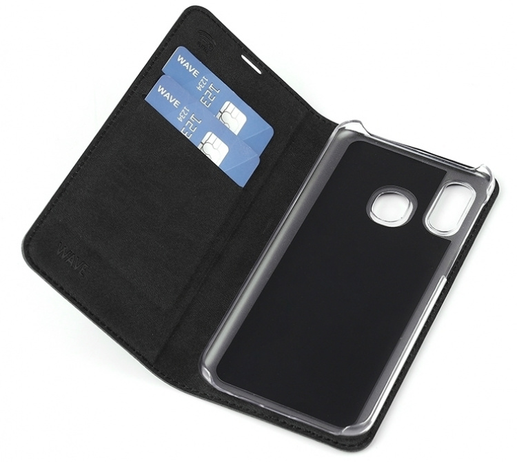 Wave BookCase beskyttelsesveske, Samsung Galaxy A40, svart