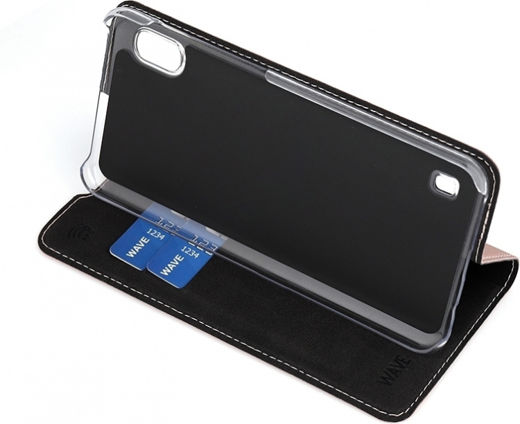 Wave BookCase beskyttelsesveske, Samsung Galaxy A10, rosa gull