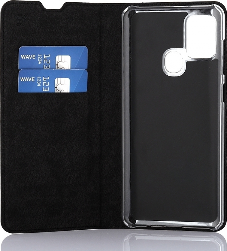 Wave BookCase beskyttelsesveske, Samsung Galaxy A21s, svart