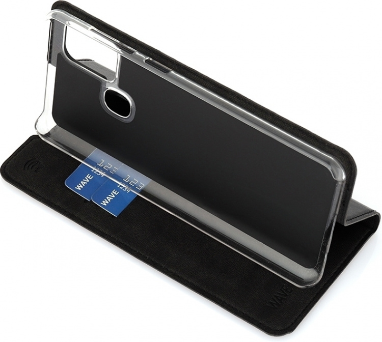Wave BookCase beskyttelsesveske, Samsung Galaxy A21s, svart