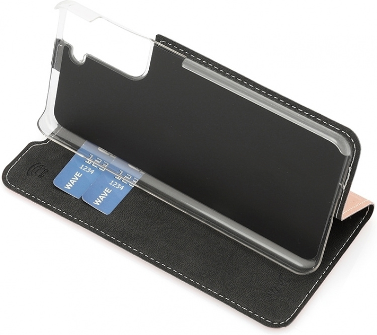 Wave BookCase beskyttelsesveske, Samsung Galaxy S21, rosa gull