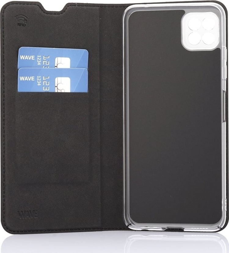 Wave BookCase beskyttelsesveske, Samsung Galaxy A22 5G, svart