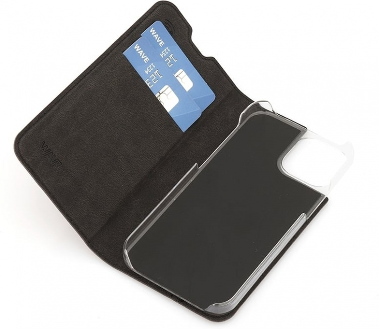Wave BookCase beskyttelsesveske, iPhone 13 mini, svart Wave BookCase beskyttelsesveske, iPhone 13 mini, svart