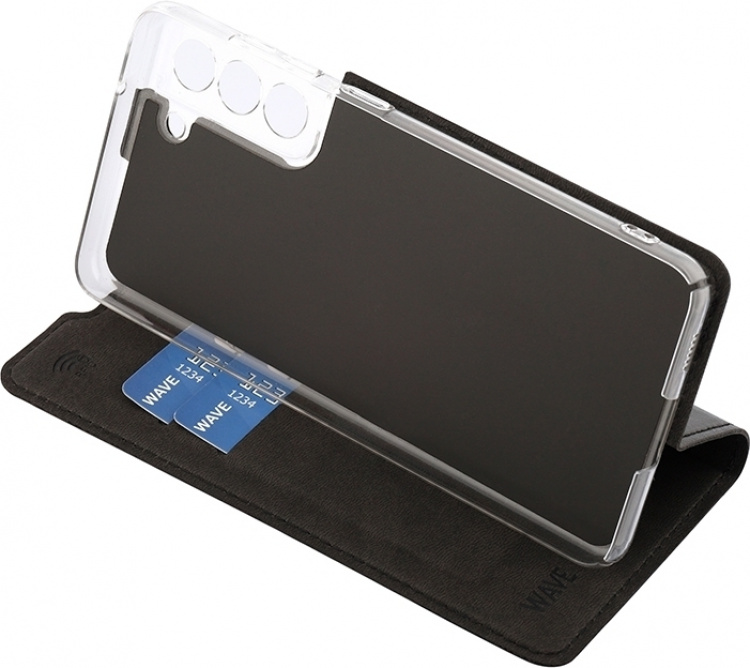 Wave BookCase beskyttelsesveske, Samsung Galaxy S21 FE 5G, svart