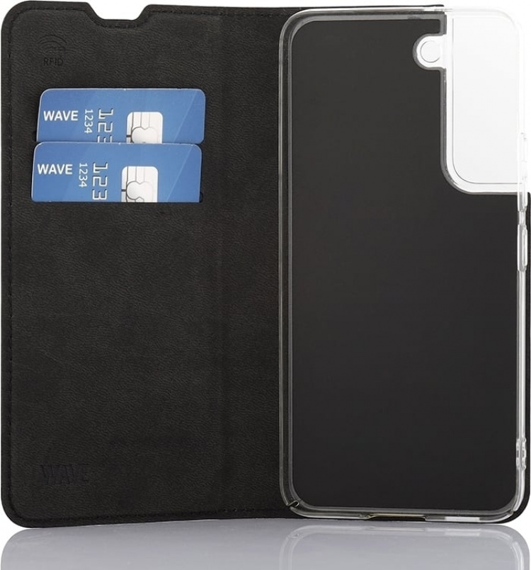 Wave BookCase beskyttelsesveske, Samsung Galaxy S22 5G, svart