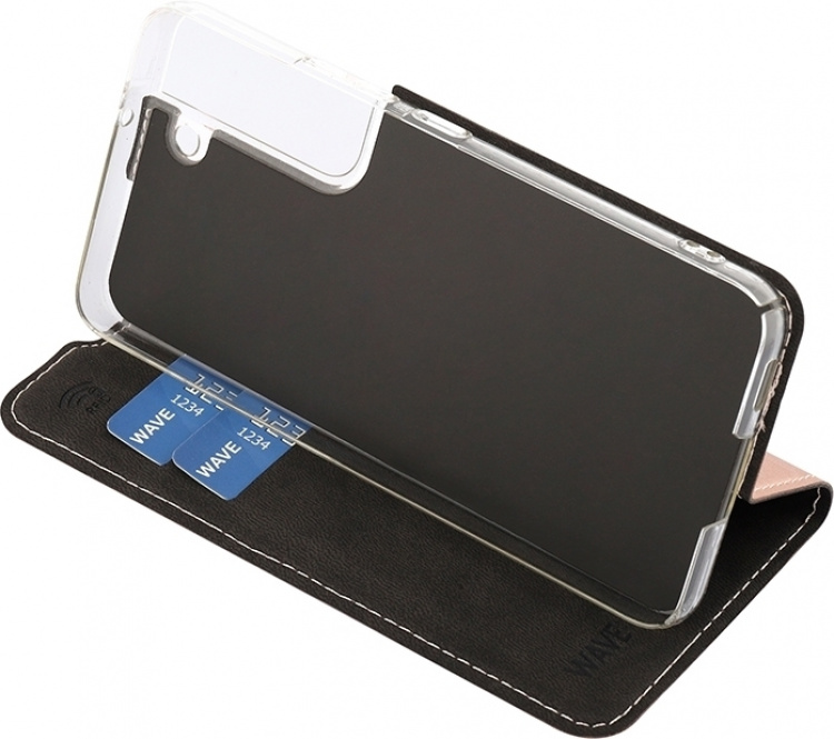 Wave BookCase beskyttelsesveske, Samsung Galaxy S22 5G, rosa gull
