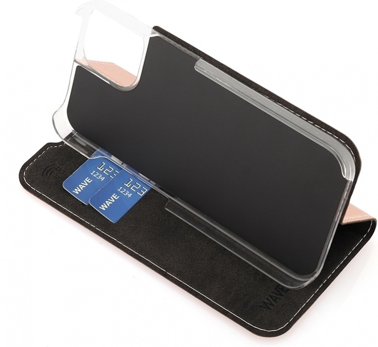 Wave BookCase beskyttelsesveske, iPhone 14, rosa gull