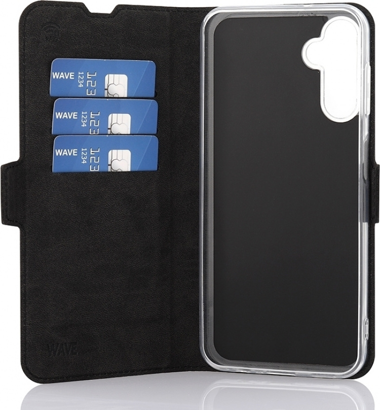 Wave BookCase beskyttelsesveske, Samsung Galaxy A14 4G, svart