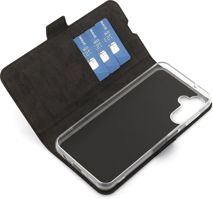 Wave BookCase beskyttelsesveske, Samsung Galaxy A14 4G, svart