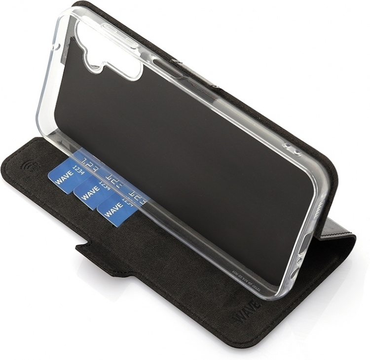 Wave BookCase beskyttelsesveske, Samsung Galaxy A14 4G, svart