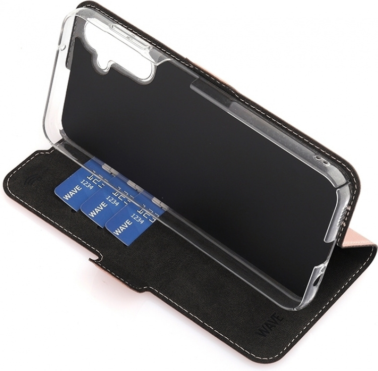 Wave BookCase beskyttelsesveske, Samsung Galaxy A14 5G, rosa gull