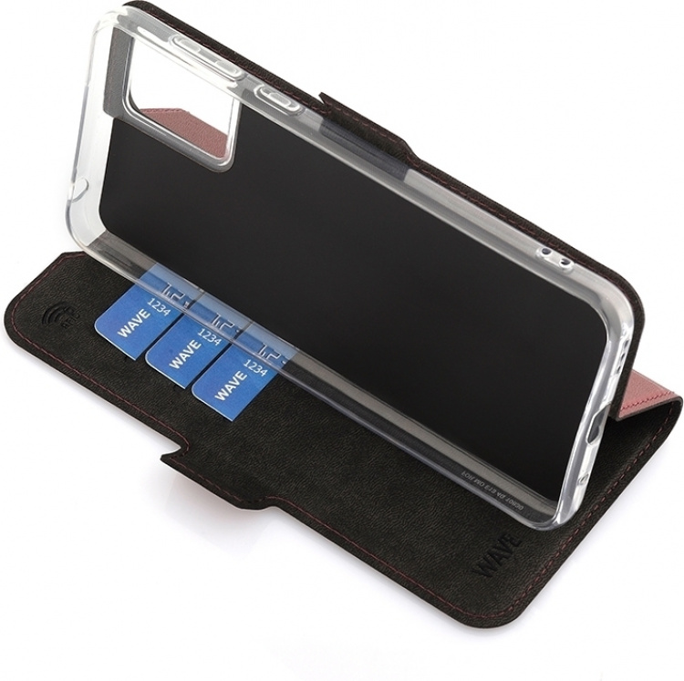 Wave BookCase beskyttelsesveske, Motorola Moto E13, Smoky Sangria