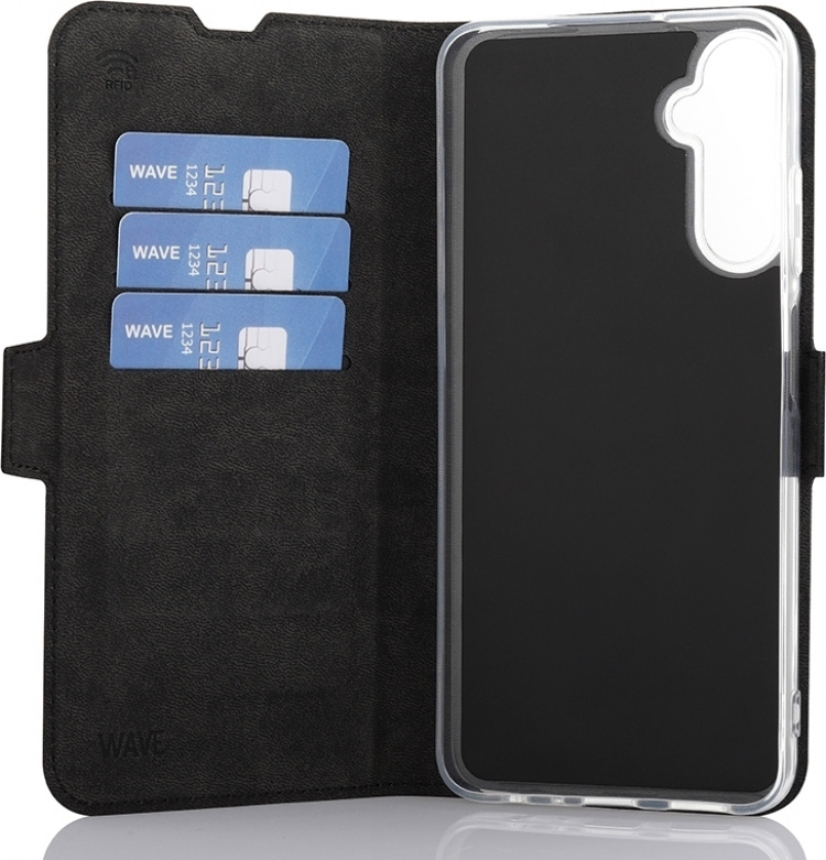 Wave BookCase beskyttelsesveske, Samsung Galaxy A05s, svart