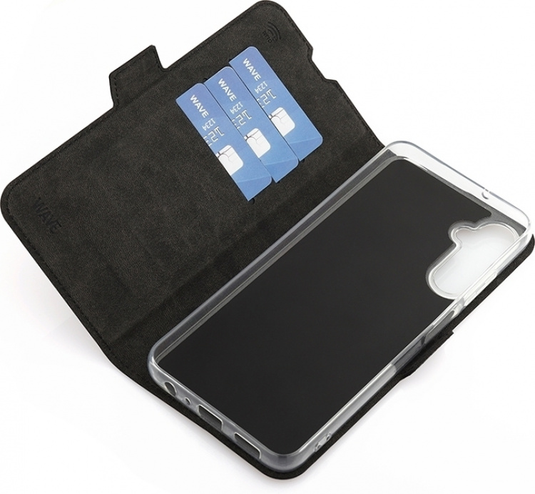 Wave BookCase beskyttelsesveske, Samsung Galaxy A05s, svart