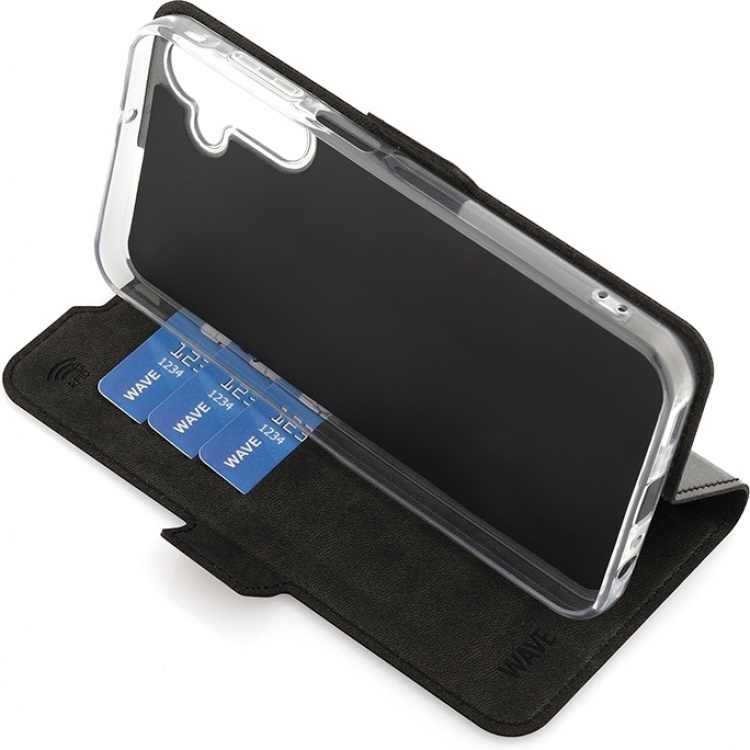 Wave BookCase beskyttelsesveske, Samsung Galaxy A15, svart Wave BookCase beskyttelsesveske, Samsung Galaxy A15, svart