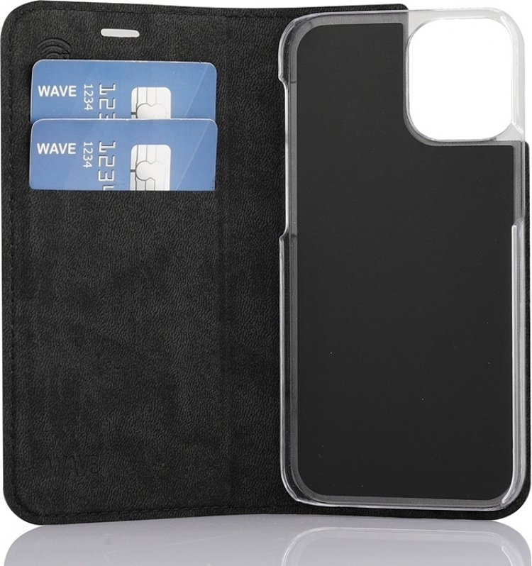 Wave BookCase beskyttelsesveske, iPhone 12 mini, svart